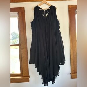 NWT ASOS Curve black party/formal/prom pleated chiffon dress. Sz 20